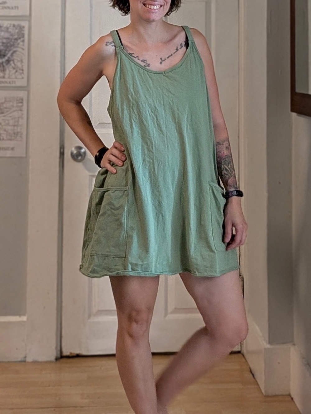 Mini Dress Romper Fully Lined Sleeveless Pocket Sundress